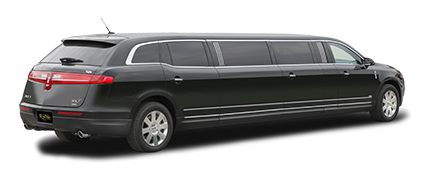 Black Lincoln Stretch limousine on display