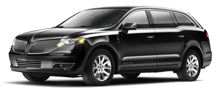 Black Lincoln MKT Town Car, exterior on display