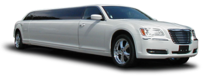 White Chrysler 300 Stretch Limousine on display
